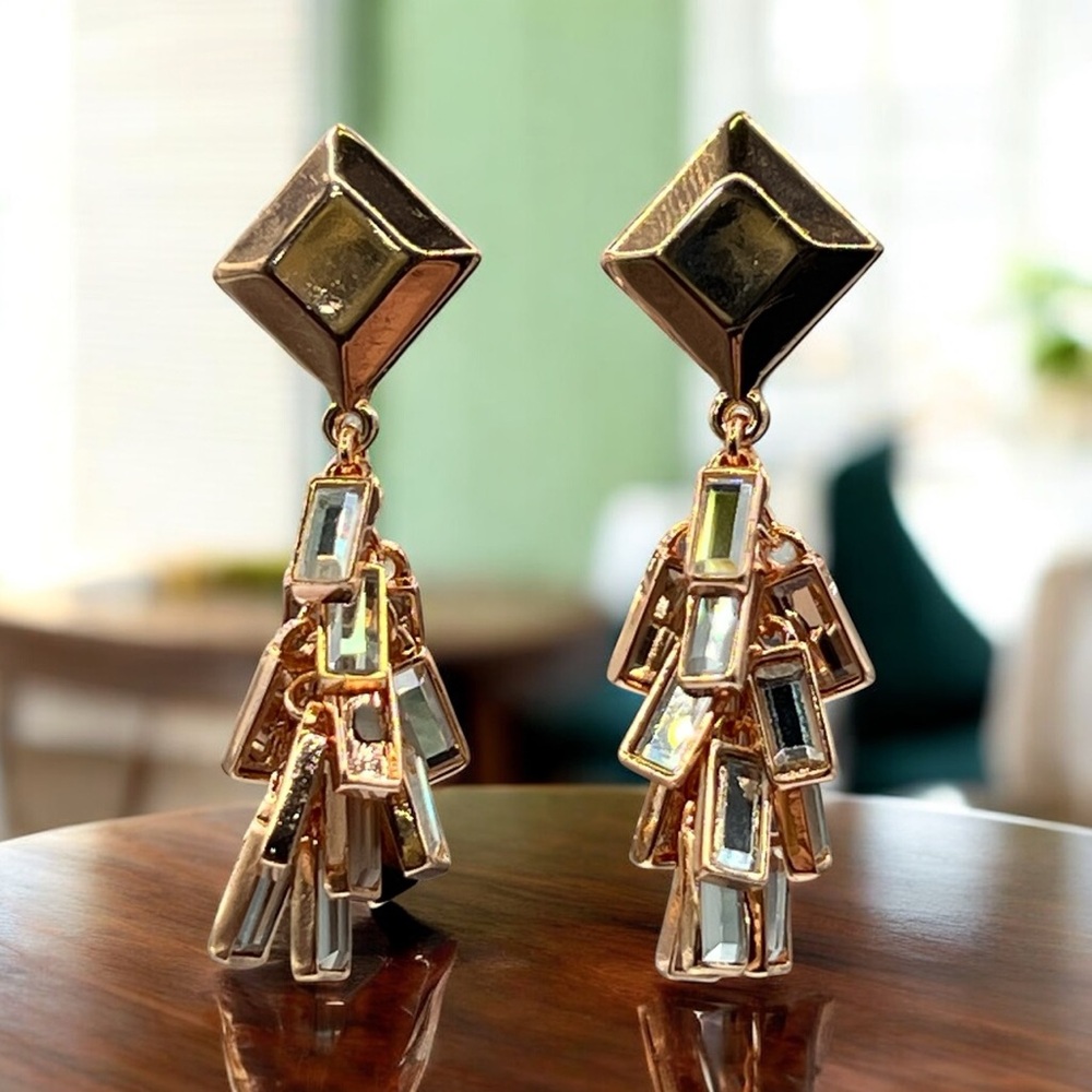 Elegant Rose Gold Geometric Earrings